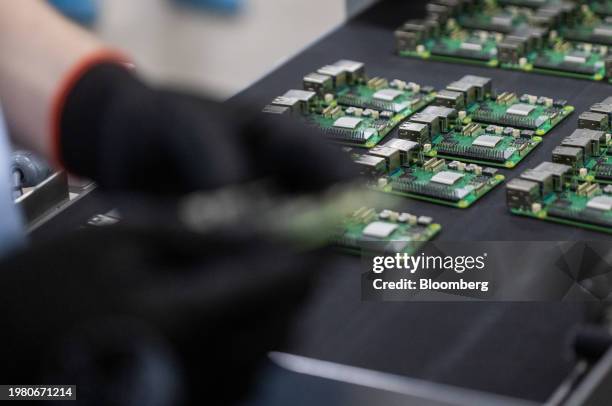 Raspberry Pi personal computers on the final packaging line at the Sony UK Technology Centre in Pencoed, UK, on Friday, Feb. 2, 2024. Personal...