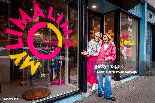 Princess Laurentien of The Netherlands and Countess Eloise van Oranje open their vintage clothing store My Lima Lima on February 2, 2024 in The...