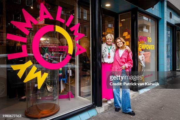 Princess Laurentien of The Netherlands and Countess Eloise van Oranje open their vintage clothing store My Lima Lima on February 2, 2024 in The...