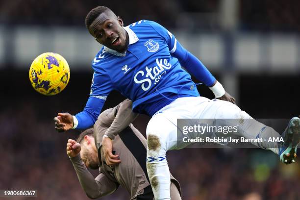 Idrissa Gueye of Everton during the Premier League match between Everton FC and Tottenham Hotspur at Goodison Park on February 3, 2024 in Liverpool,...