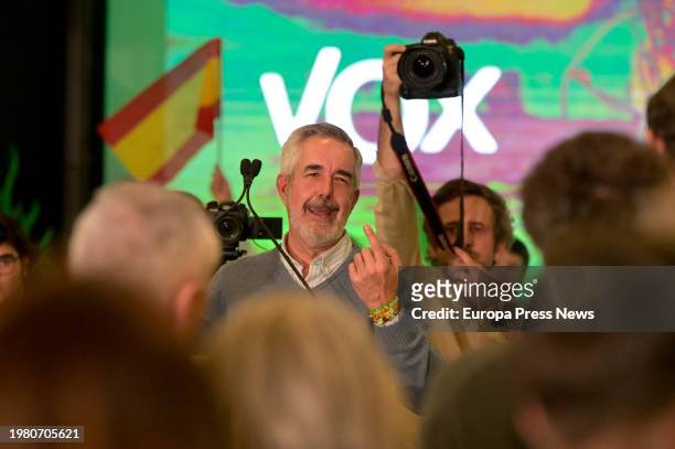 Vox candidate for the Presidency of the Xunta, Alvaro Diaz-Mella, during the start of the election campaign, on 02 February, 2024 in A Coruña,...
