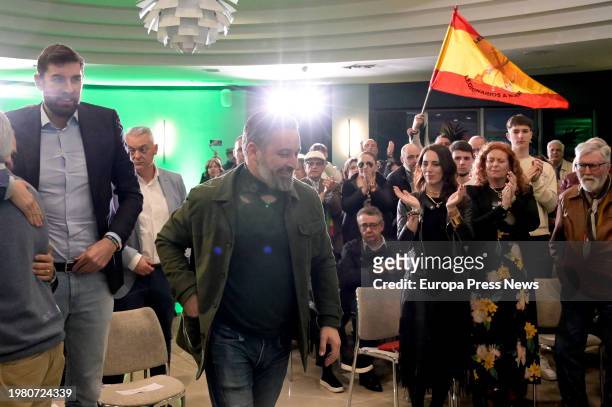 The president of Vox, Santiago Abascal, on his arrival at the rally to kick off the electoral campaign, on 02 February, 2024 in A Coruña, Galicia,...