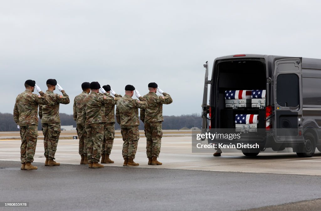 President Biden Attends Dignified Transfer For Soldiers Killed In Jordan Attack