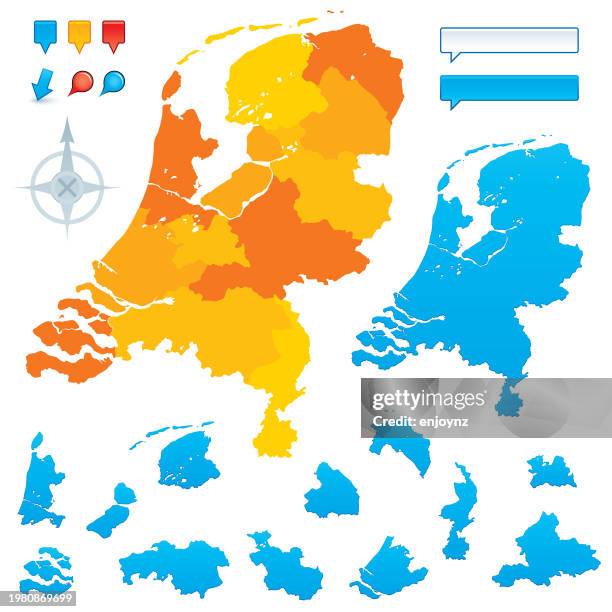 ilustraciones, imágenes clip art, dibujos animados e iconos de stock de mapa vectorial de provincias de los países bajos - overijssel