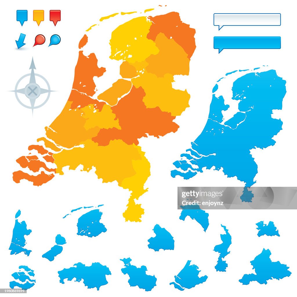 Netherlands provinces vector map