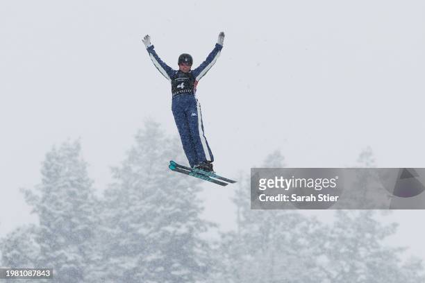 Kaila Kuhn of Team United States takes a run during training for the Women's Aerials Competition at the Intermountain Healthcare Freestyle...