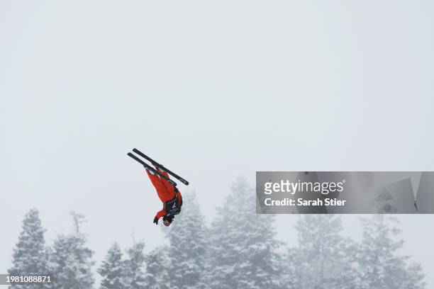 Emma Weiss of Team German takes a run during training for the Women's Aerials Competition at the Intermountain Healthcare Freestyle International Ski...