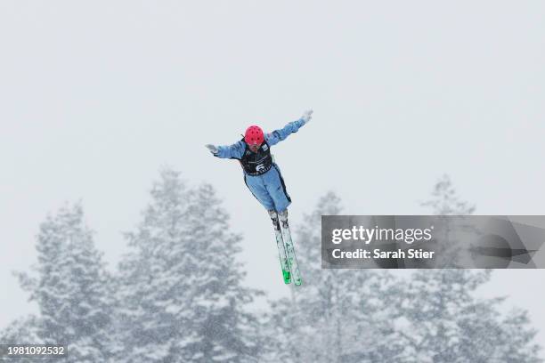 Tasia Tanner of Team United States takes a run during training for the Women's Aerials Competition at the Intermountain Healthcare Freestyle...