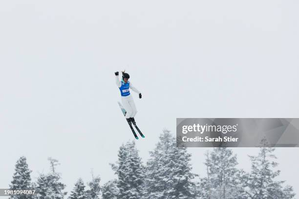 Danielle Scott of Team Australia takes a run during training for the Women's Aerials Competition at the Intermountain Healthcare Freestyle...