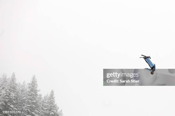 Megan Smallhouse of Team United States takes a run during training for the Women's Aerials Competition at the Intermountain Healthcare Freestyle...