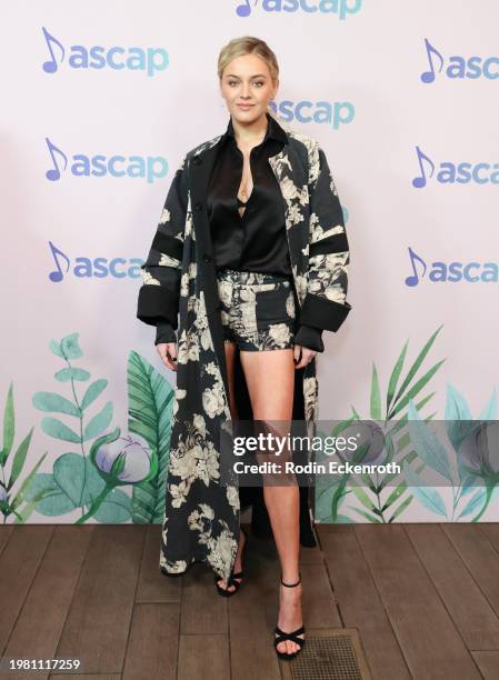 Kelsea Ballerini attends the ASCAP GRAMMY Brunch in the Garden at Four Seasons Hotel Los Angeles at Beverly Hills on February 02, 2024 in Los...