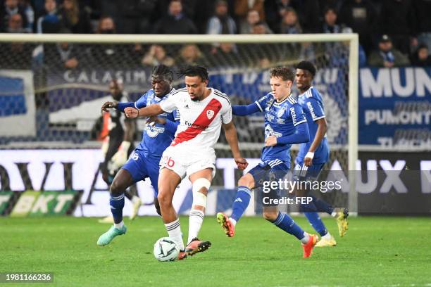 Tom DUCROCQ - 26 Tim JABOL FOLCARELLI during the Ligue 2 BKT match between Sporting Club Bastiais and Athletic Club Ajaccien at Stade Armand Cesari...