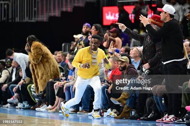 Boosie Badazz attends the game between the Los Angeles Lakers and the Atlanta Hawks on January 30, 2024 at State Farm Arena in Atlanta, Georgia. NOTE...