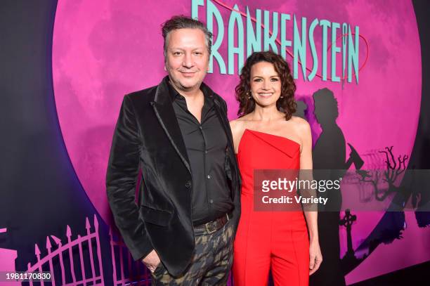 Sebastian Gutierrez and Carla Gugino at the Los Angeles special screening of "Lisa Frankenstein" held at Hollywood Athletic Club on February 5, 2024...