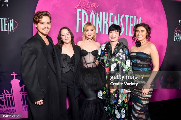 Cole Sprouse, Zelda Williams, Kathryn Newton, Diablo Cody and Liza Soberano at the Los Angeles special screening of "Lisa Frankenstein" held at...