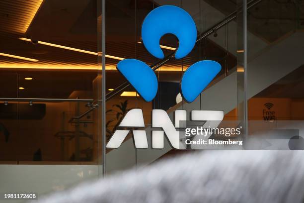 Signage at an Australia & New Zealand Banking Group Ltd. Branch in Sydney, Australia, on Tuesday, Feb. 6, 2024. Australia's central bank kept...