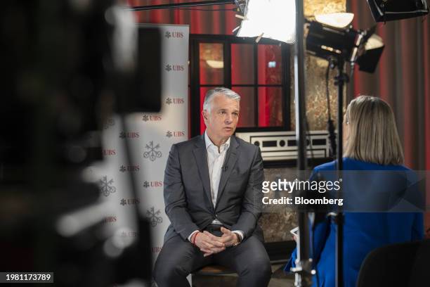 Sergio Ermotti, chief executive officer of UBS Group AG, during a Bloomberg Television interview in Zurich, Switzerland, on Tuesday, Feb. 6,...