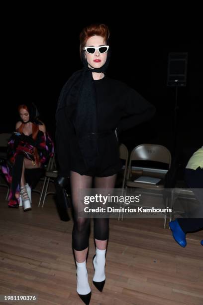 Hari Nef attends the Marc Jacobs Runway 2024 Show at the Park Avenue Armory on February 02, 2024 in New York City.