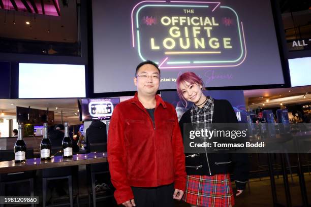 Kevin Xu and LiSA attend the GRAMMY Gift Lounge during the 66th GRAMMY Awards at Tom's Watch Bar on February 02, 2024 in Los Angeles, California.