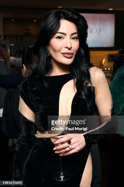 Negar Modarres attends the Miraco Valentine's Day Jewelry Party featuring founder Samira Baraki hosted by Franco Nuschese at Cafe Milano on February...