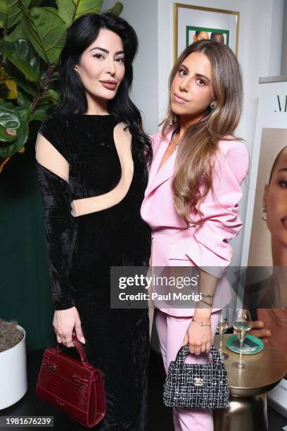 Negar Modarres and Cecilia Bensahel attend the Miraco Valentine's Day Jewelry Party featuring founder Samira Baraki hosted by Franco Nuschese at Cafe...