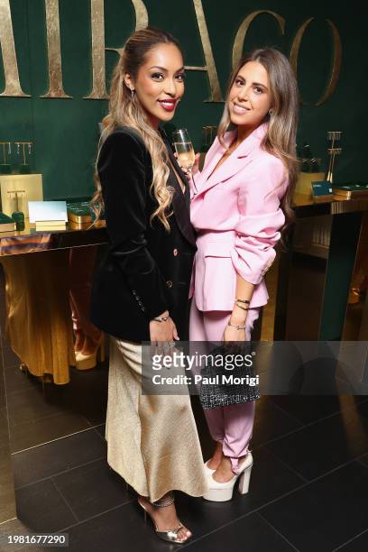 Samira Baraki and Cecilia Bensahel attend the Miraco Valentine's Day Jewelry Party featuring founder Samira Baraki hosted by Franco Nuschese at Cafe...
