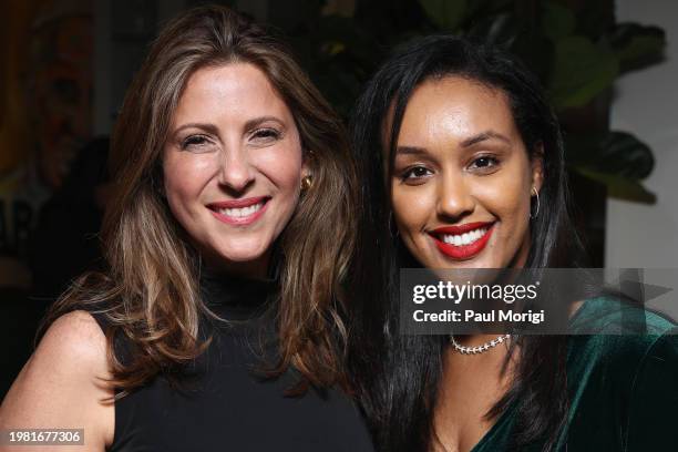 Dima Alfaham and Iman Baraki attend the Miraco Valentine's Day Jewelry Party featuring founder Samira Baraki hosted by Franco Nuschese at Cafe Milano...