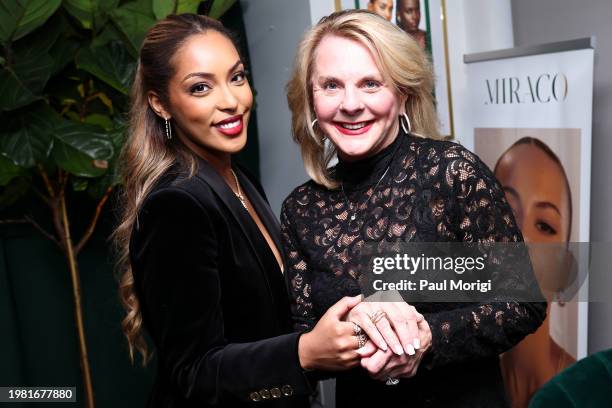 Samira Baraki and Sheila Stabile attend the Miraco Valentine's Day Jewelry Party featuring founder Samira Baraki hosted by Franco Nuschese at Cafe...