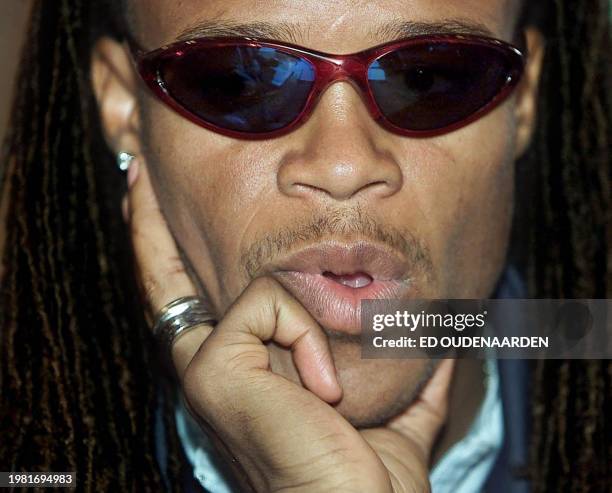 Dutch international midfielder Edgar Davids of Juventus Turin speaks at a press conference in Hoenderloo, 04 October 2001. Davids returns to the...