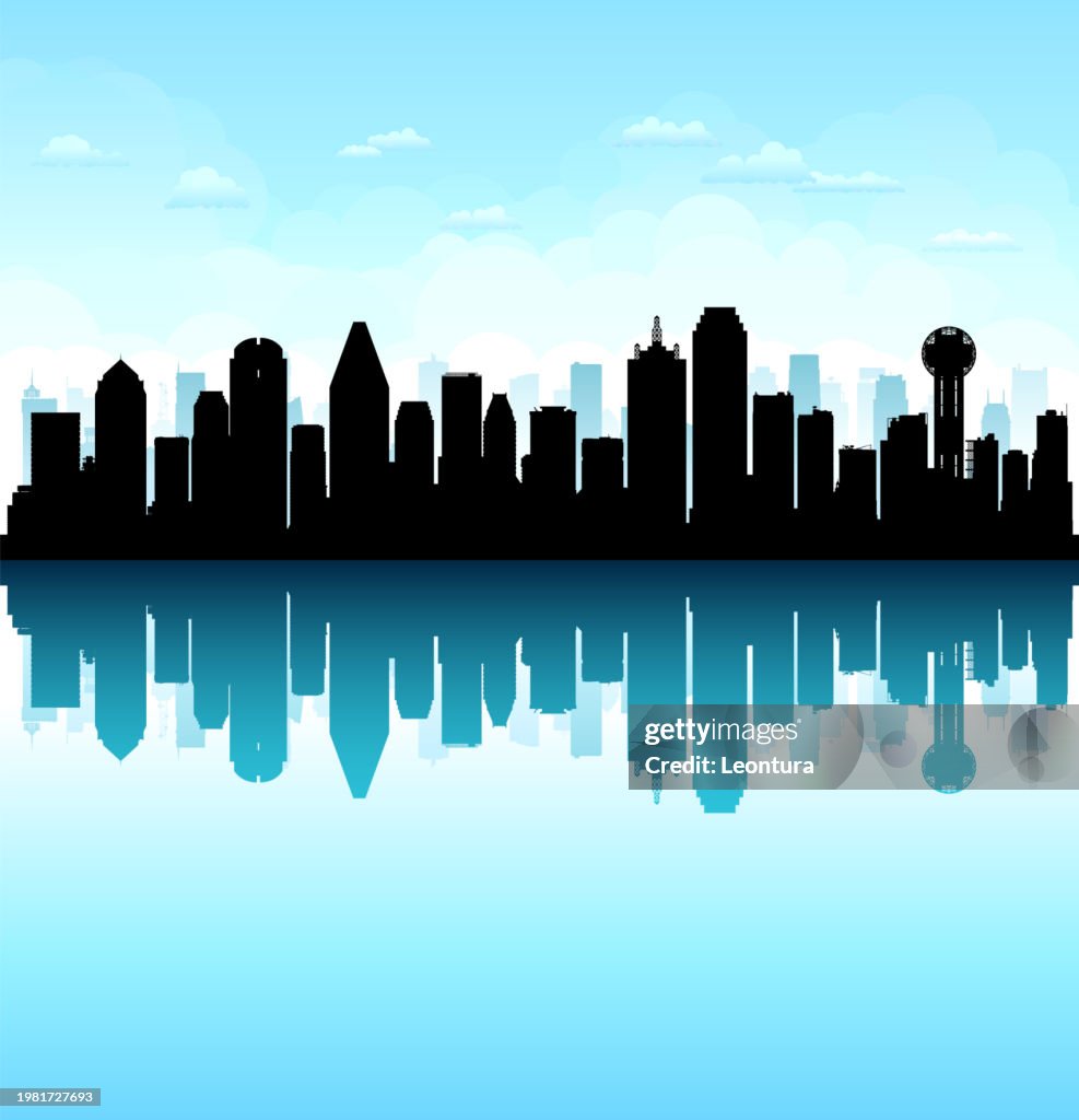 Dallas Skyline Silhouette (All Buildings Are Moveable and Complete)
