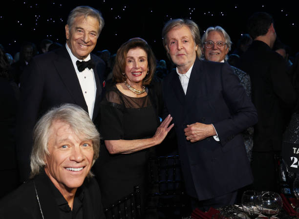 Jon Bon Jovi, Paul Pelosi, Nancy Pelosi and Paul McCartney attends the 2024 MusiCares Person of the Year Honoring Jon Bon Jovi during the 66th GRAMMY...
