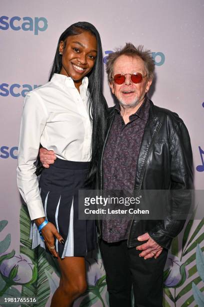 Mocha and Paul Williams, President & Chairman of the Board, ASCAP attend the ASCAP Grammy Brunch at Four Seasons Hotel Los Angeles at Beverly Hills...
