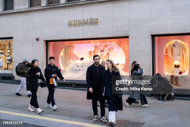 People out shopping on Bond Street which has seen a recent drop in demand for luxury goods and with some stores deciding to move out on 4th February...