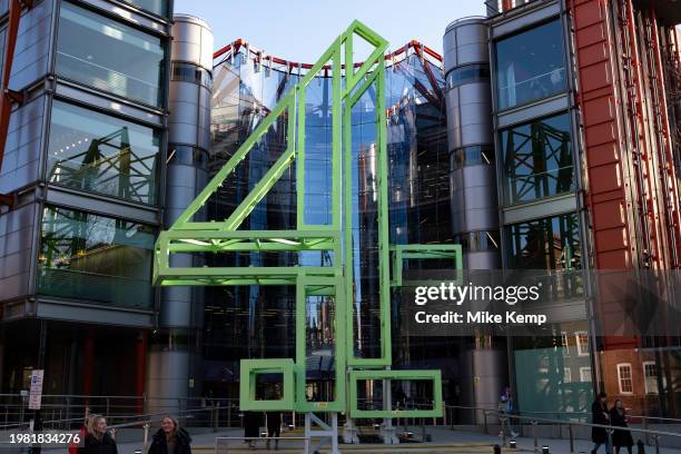 Headquarters of Channel 4 television on 16th January 2024 in London, United Kingdom. Channel 4 is a British free-to-air public broadcast television...