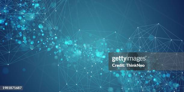 ilustraciones, imágenes clip art, dibujos animados e iconos de stock de fondo de concepto de conexión de red digital de visualización abstracta de big data. - nanotecnología