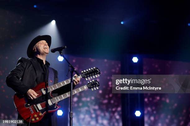 Jason Isbell performs onstage during the 2024 MusiCares Person of the Year Honoring Jon Bon Jovi during the 66th GRAMMY Awards on February 02, 2024...