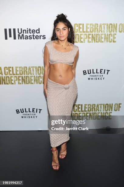 Jesse Reyez attends UnitedMasters, A Celebration of Independence, at Hollywood Palladium on February 02, 2024 in Los Angeles, California.