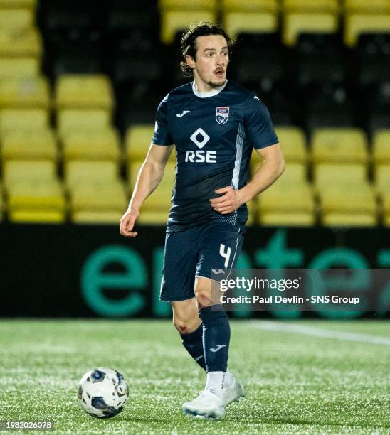 Ross County's James Brown in action during a cinch Premiership match between Livingston and Ross County at the Tony Macaroni Arena, on January 30 in...