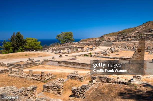 Remains and ruins of the sunken Hellenistic-Doric city of Kamiros on the Greek island of Rhodes, eastern Mediterranean