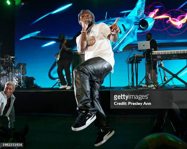 Davido performs onstage during UnitedMasters, A Celebration of Independence, at Hollywood Palladium on February 02, 2024 in Los Angeles, California.