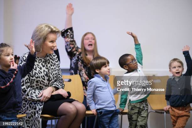 Her Majesty, Queen Mathilde of Belgium visits GoodPlanet Belgium in Brussels as part of her activities as an advocate for the Sustainable Development...