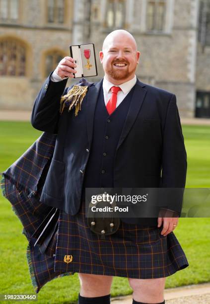 Nicholas Spence , from London, Operatic Tenor after being made a an Officer of the Order of the British Empire by the Princess Royal during an...