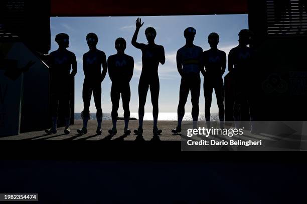 Silhouet detailed view of Jorge Arcas of Spain, William Barta of The United States, Oier Lazkano of Spain, Antonio Pedrero of Spain, Javier Romo of...