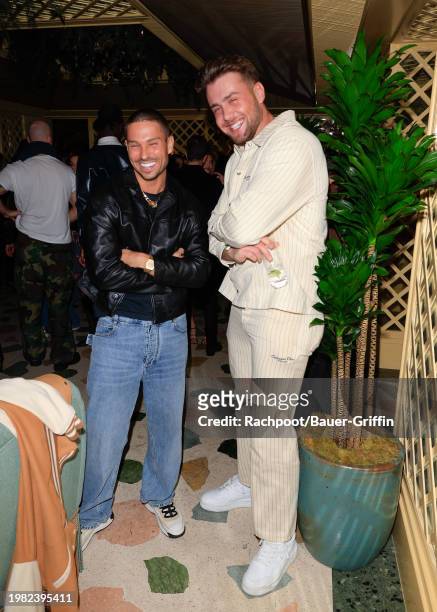 Joey Essex and Harry Jowsey attend David Carballido's 2024 Pre-GRAMMY Awards Party at Private Residence on February 02, 2024 in West Hollywood,...