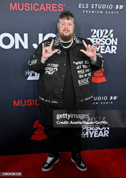 Jelly Roll attends the 2024 MusiCares Person of the Year Honoring Jon Bon Jovi at Los Angeles Convention Center on February 02, 2024 in Los Angeles,...