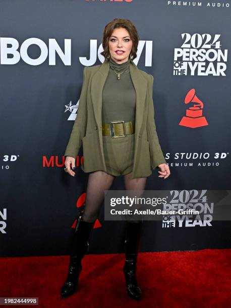 Shania Twain attends the 2024 MusiCares Person of the Year Honoring Jon Bon Jovi at Los Angeles Convention Center on February 02, 2024 in Los...