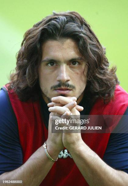 Italian midfielder Gennaro Gattuso pictured during a training session at Daejeon World Cup Stadium 17 June 2002. Italy will play South Korea 18 June...