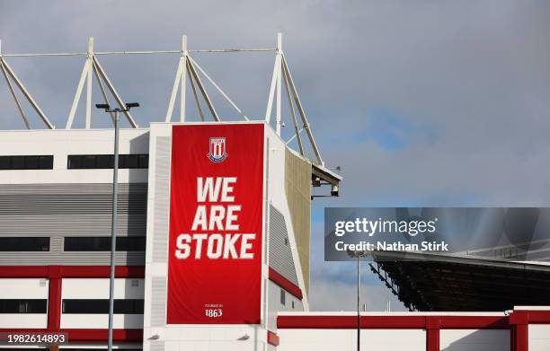 General view outside the ground during the Sky Bet Championship match between Stoke City and Leicester City at Bet365 Stadium on February 03, 2024 in...