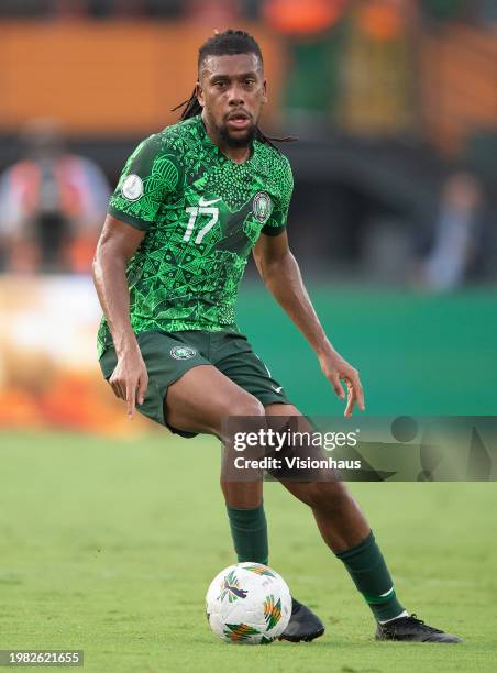 Alex Iwobi of Nigeria during the TotalEnergies CAF Africa Cup of Nations quarterfinal match between Nigeria and Angola at Stade Felix Houphouet...