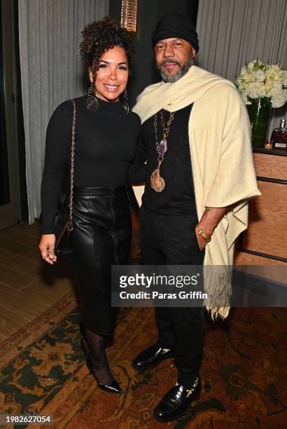 Rockmond Dunbar and wife Maya Gilbert attend "Our Celebration Of Stevie Wonder" Atlanta Edition at Thompson Buckhead on February 02, 2024 in Atlanta,...